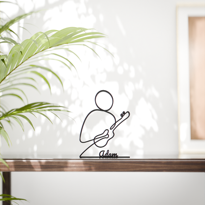Ukulele Player - Customized Line Art Figure