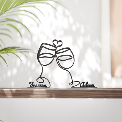 Anatolian Gift BoxWine Glasses - Customized Line Art Figure