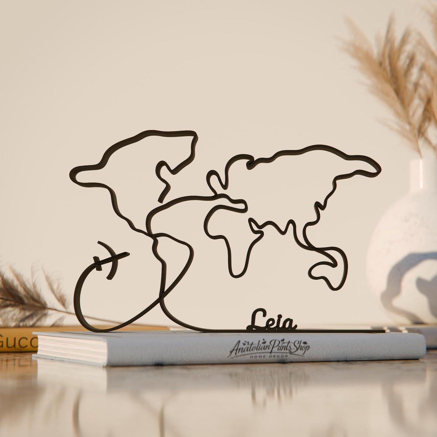Anatolian Gift BoxWorld Map - Customized Line Art Figure