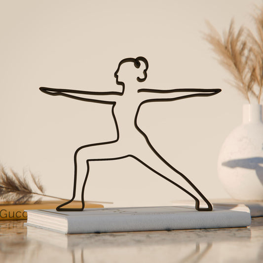 Anatolian Gift BoxYoga Warrior 2 Pose - Line Art Figure
